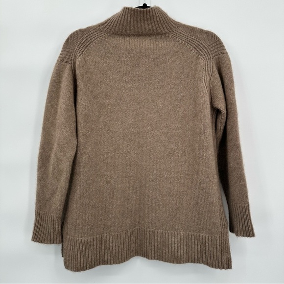 J. McLaughlin 100% Cashmere Mock Neck Relaxed Fit Neutral Tan Sweater Size Small - Picture 5 of 9